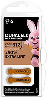 Батарейка DURACELL HA 312 уп. 6 шт.