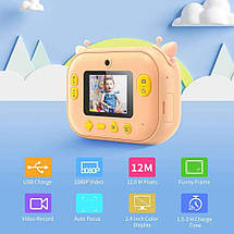 Дитячий цифровий міні фотоапарат Unicorn з миттєвим друком Підтримка microSD, фото 3