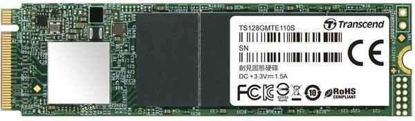 SSD внутрішні TRANSCEND MTE110S 128 Gb NVMe M.2 3D TLC (TS128GMTE110S) комп'ютерний запам'ятовувальний пристрій