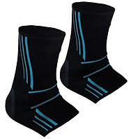 Спортивные бандажи на голеностоп эластичные р. L 2 шт. Power System Ankle Support Evo Black/Blue бинты на