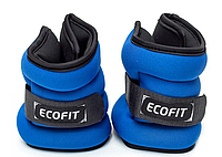 Утяжелители манжеты спортивные 2х1,5 кг EcoFit MD1624 синие, универсальные для рук и ног лучшая цена с быстрой