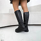 Жіночі чорні зимові чоботи з натуральної шкіри 36-41, фото 3