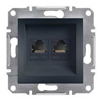 Розетка SCHNEIDER ASFORA EPH4400171 комп. 2*RJ45 кат.5е двойная антрацит