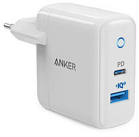 Мережевий зарядний пристрій ANKER PowerPort PD+ 2 – 33W 1xPD & 1xPIQ 2.0 (білий)