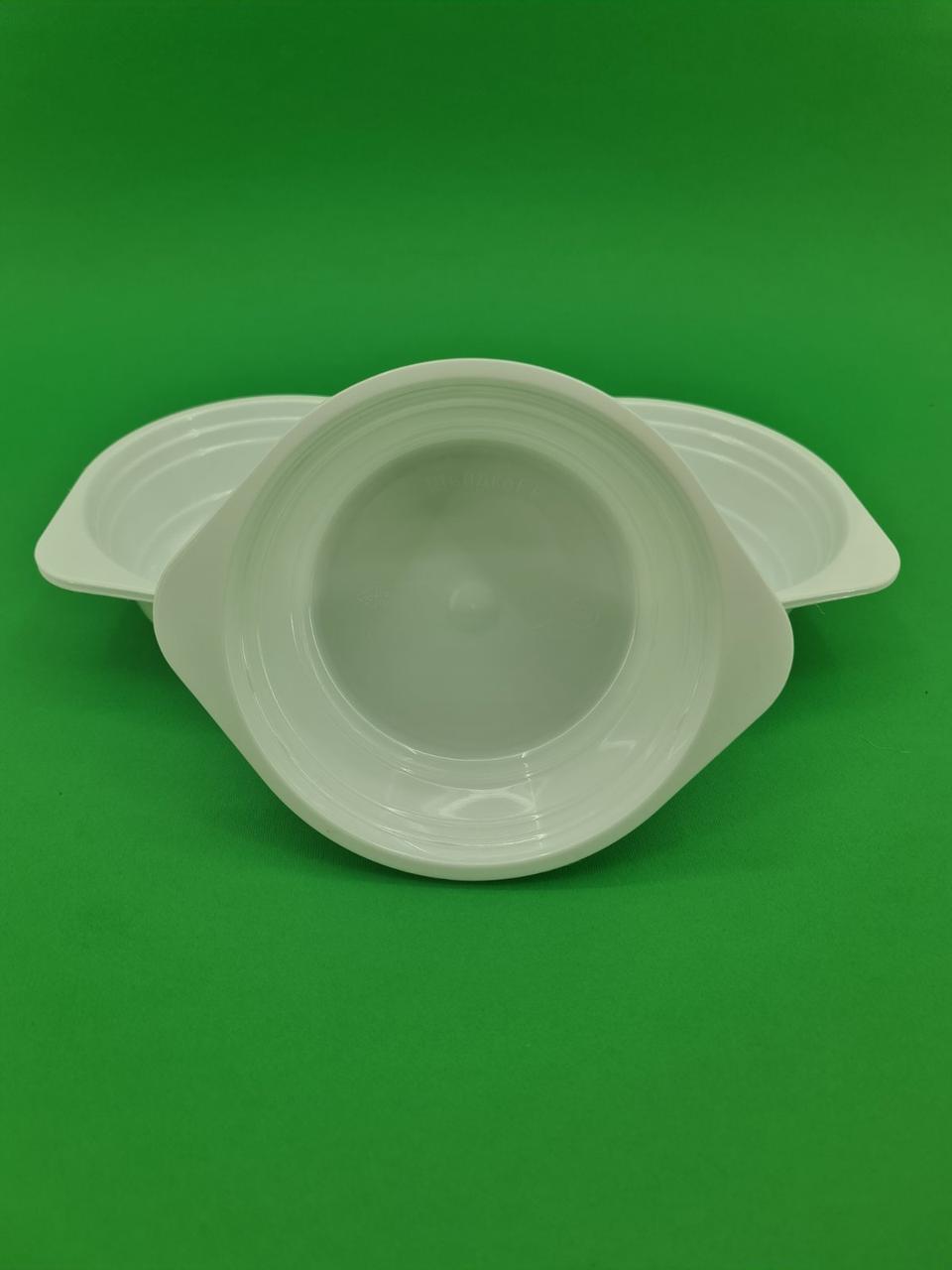 Тарелка одноразовая стеклоподобная диаметр 500 мл белая (10 шт) - фото 3 - id-p992393153
