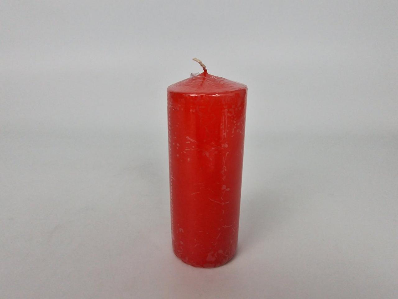 Свічка декоративна інтер'єрна циліндр 60х150 мм Червона фарбована всередині біла (упаковка 1 шт), фото 1