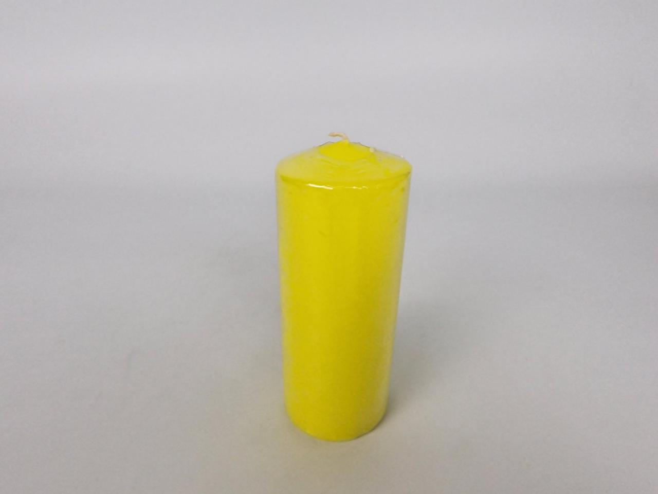 Свічка декоративна інтер'єрна циліндр 60х150 мм Жовта фарбована всередині біла (упаковка 1 шт), фото 1