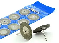 Диск (круг) алмазный для гравера и дрели 35 мм -10 шт + держатель дисков -2 шт