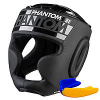 Боксерский шлем Phantom APEX Full Face Black (капа в подарок) D_3136