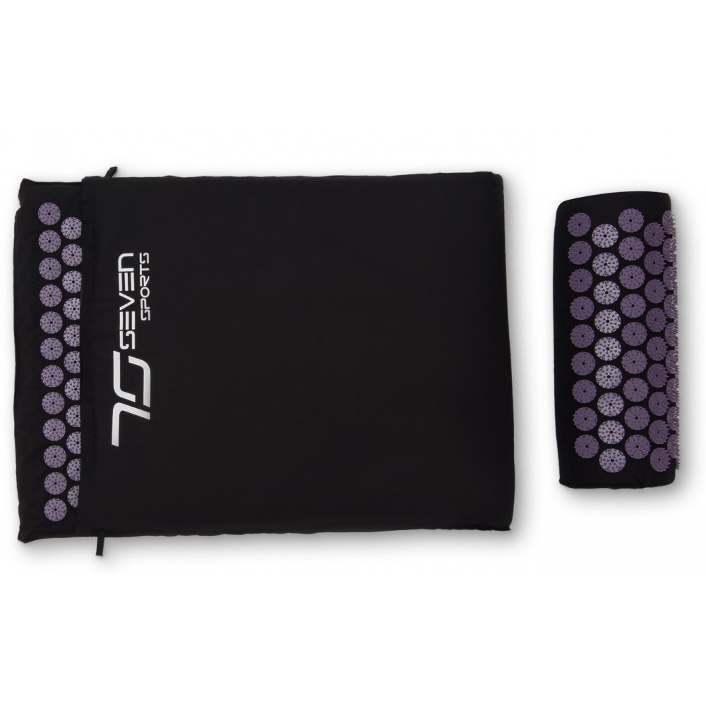 Коврик акупунктурный 7SPORTS Premium+ MTA-1 с подушкой черно-фиолетовый 130*50см. D_2321 - фото 5 - id-p2023461789