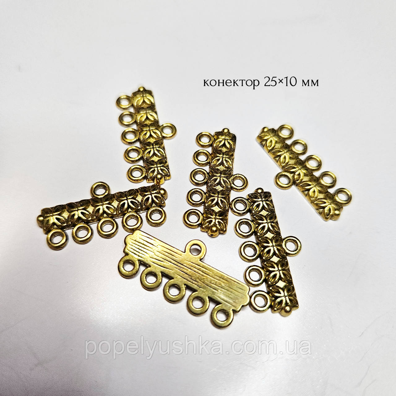 Конектор 5/1 отворів, 25×12 мм Античне Золото, фото 1