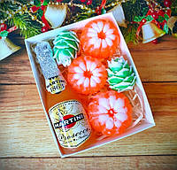 Новогодний набор мыла ручной работы Мартини с мандаринами