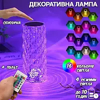 Настольная лампа - ночник в виде кристалла 16 цветов RGB Crystal Rose Ambience