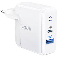 Сетевая зарядка ANKER PowerPort PD+ 2 20W 1xPD & 15W 1xUSB (Белый)