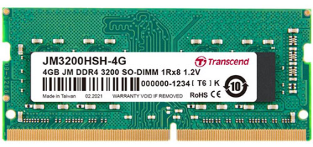 Оперативний запам'ятовувальний пристрій TRANSCEND для ноутбука DDR4 4Gb 3200Mhz JM3200HSH-4G БЛІСТЕР