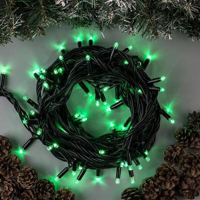 Новогодняя электрическая гирлянда 240 LED на 50 м черный шнур от сети 220В 9280-9 4 цвета свечения - фото 4 - id-p2023483968