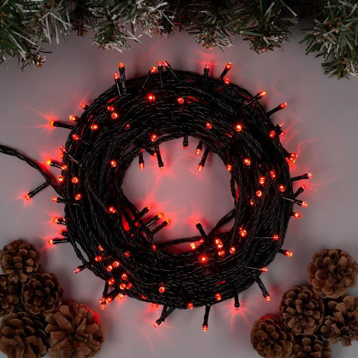 Новогодняя электрическая гирлянда 240 LED на 50 м черный шнур от сети 220В 9280-9 4 цвета свечения - фото 3 - id-p2023483968