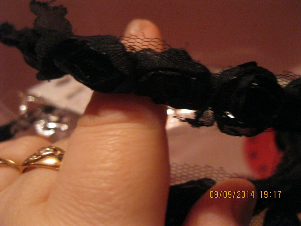 Обруч черный заколка цветы гипюр металл шикарный - фото 4 - id-p360567368