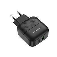 Зарядное устройство BOROFONE BA46A 18W 3A 1USB-A 1USB-C PD+QC3.0 Black