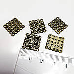 Конектор 5 отворів квадратний 15х15х1.5 мм. Бронза, фото 2