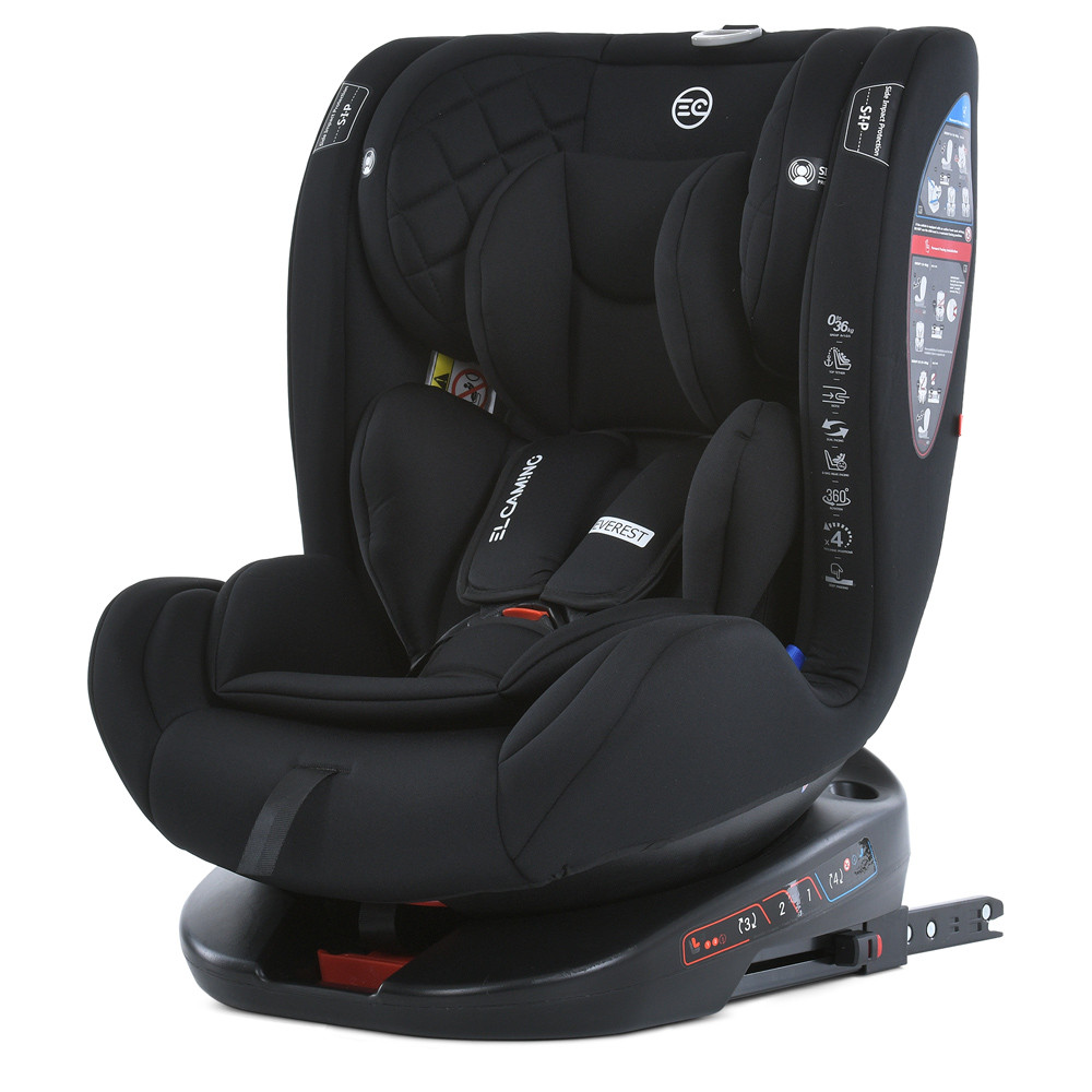 Автокрісло El Camino ME 1114 EVEREST, isofix 360 градусів, Black