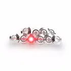 Червоні тонкі врізні світлодіоди (Орлине око 23мм.) корпус срібло - LED DRL ДХО підсвічування салону