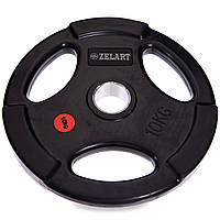 Диски (диски) для штанги прогумовані Zelart Z-HIT TA-5160-10 51 мм (1 шт. х 10 кг)