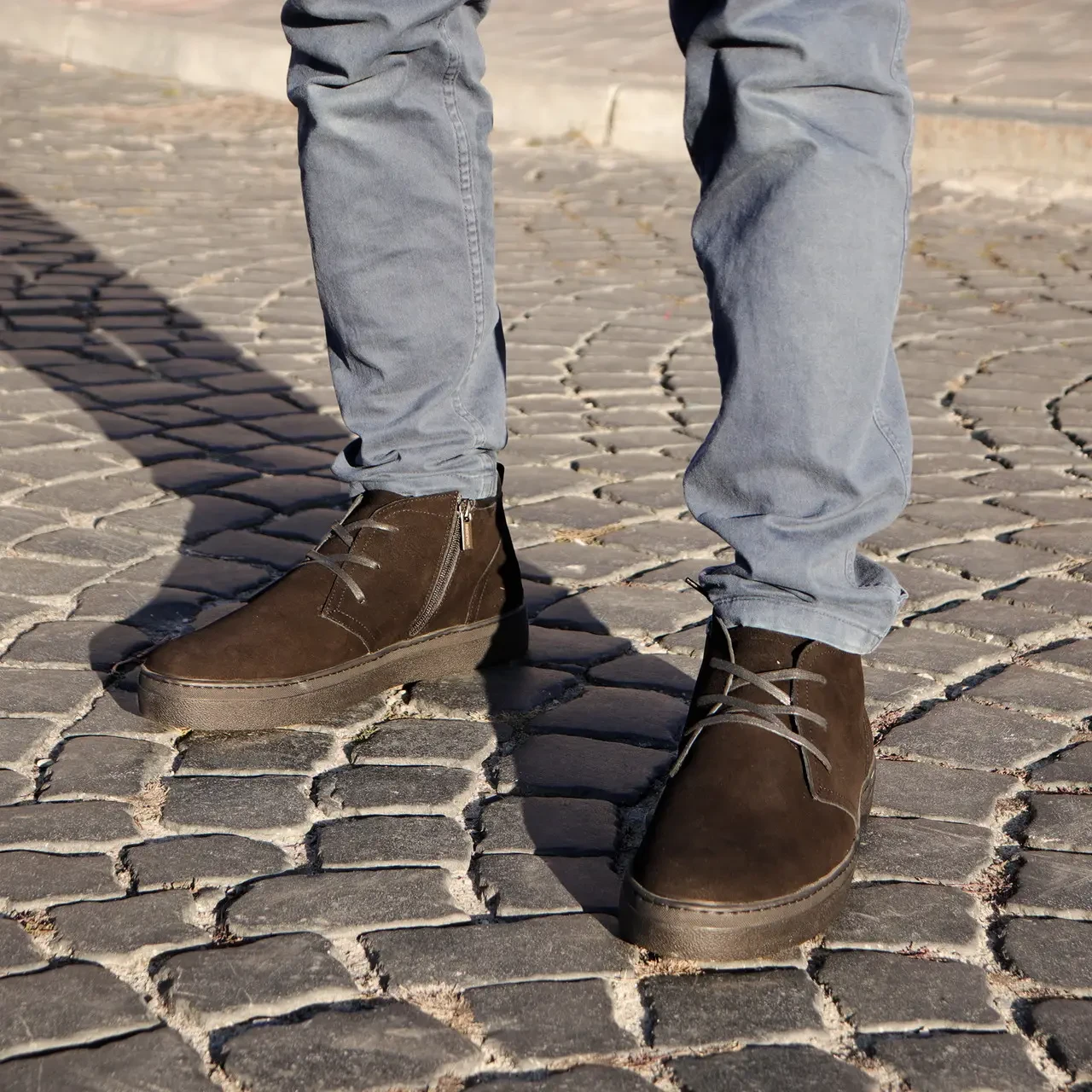 Замшеві черевики чорного кольору 46 47 48 49 розмір. Велике зимове взуття!, фото 1