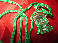 Детская бижутерия МИША зеленый шнурок мишка медведь БУСЫ игрушка