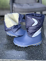 Украина. Детские зимние сапоги (сноубутсы) оскар, непромокающие бумеранг синий дитяче взуття дитячі зимові
