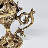 Домашня кадильниця латунна, висота 18 см, фото 5