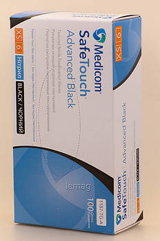 Medicom Рукавички нітрилові 3.3 г, 100 шт. - Чорні, розмір XS
