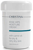 ROSE HIPS MOISTURE CREAM WITH CARROT OIL CHRISTINA Увлажняющий крем с маслом шиповника и моркови 250 мл