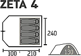 Просторий купольний намет Zeta 4 Portal Outdoors (блакитна)(Ш 240, Г 310, В 130), фото 7