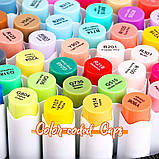 Маркери Caliart Спиртові Пензель Долото для скетчингу 121 Colors Alcohol Brush Markers Brush Chisel Оригінал, фото 4