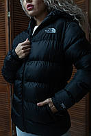 Куртка женская зимняя The North Face теплая до -25°С черная Пуховик женский короткий дутый зима Люкс качества