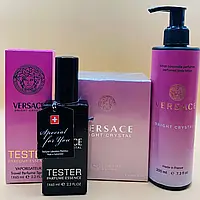 Набор Versace Bright Crystal Духи 90 ml + Тестер 65 ml + Парфюмированный лосьон 200 ml