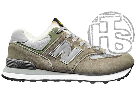 Чоловічі кросівки New Balance 574 Stone Island Grey (с мехом) ALL13931, фото 1