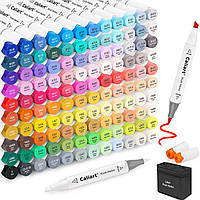 Маркеры Caliart Спиртовые Кисть Долото для скетчинга 121 Colors Alcohol Brush Markers Brush Chisel Sketch Art