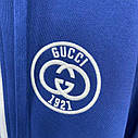 Худі синє Гуччі на блискавці з нашивкою-логотипом Gucci спортивна кофта, фото 7