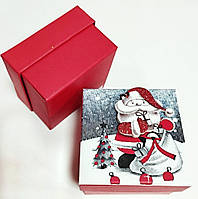 Подарочная коробочка для упаковки подарков квадратная 11*11*7см Новый год