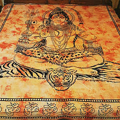 Двоспальне покривало ШИВА з бавовни (220х200 см) — езотерічне йога-панно, покривало Шива
