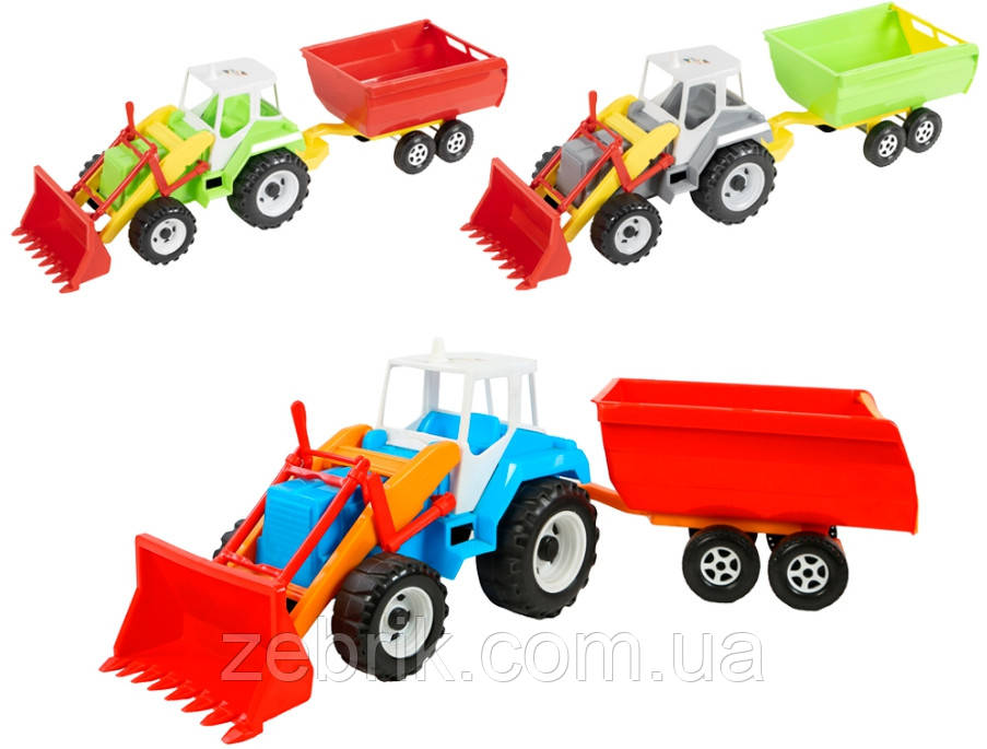 Іграшка машинка пластикова трактор Тігр, трактор з причепом , трактор навантажувач