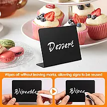 Табличка-цінник L 80*60 мм (10шт/уп), пластик для крейдяного маркера, Чорний крейдяний цінник (1038), фото 5