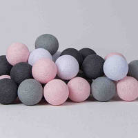 Гірлянда нічник Cottonballlight 20 кульок у коробці Pink Grey, рожевий