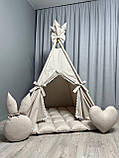 Вігвам дитячий Ніжний Беж БОНБОН Повний комплект, дитячий вігвам, дитячий будиночок, вігвам для хлопчика, вігвам для дітей, фото 6