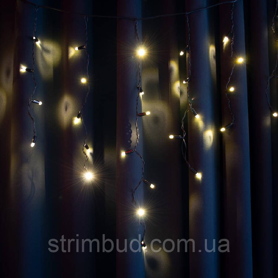 Гірлянда вулична STARLIGHT бахрома теплий-білий Flash 75LED IP44 чорний 2x0.7м