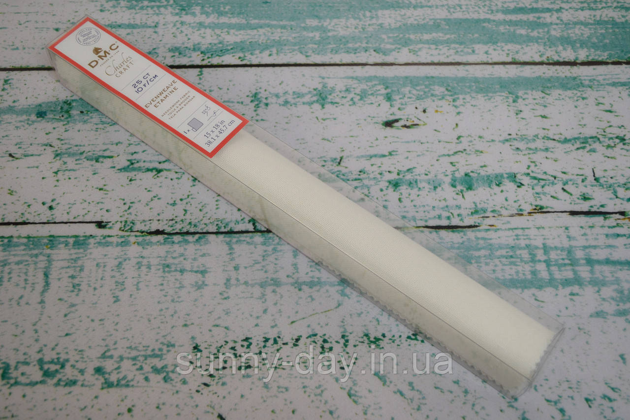 Тканина для вишивки рівномірного плетіння DMC Evenweave Etamine (колір - білий тепли), 38х45см
