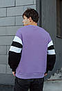 Світшот триколірний Staff black & violet logo fleece oversize, фото 3