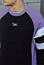 Світшот триколірний Staff black & violet logo fleece oversize, фото 4